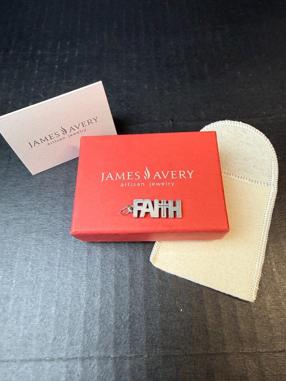 James Avery Retired Sterling Silver Faith Charm Uncut Loop